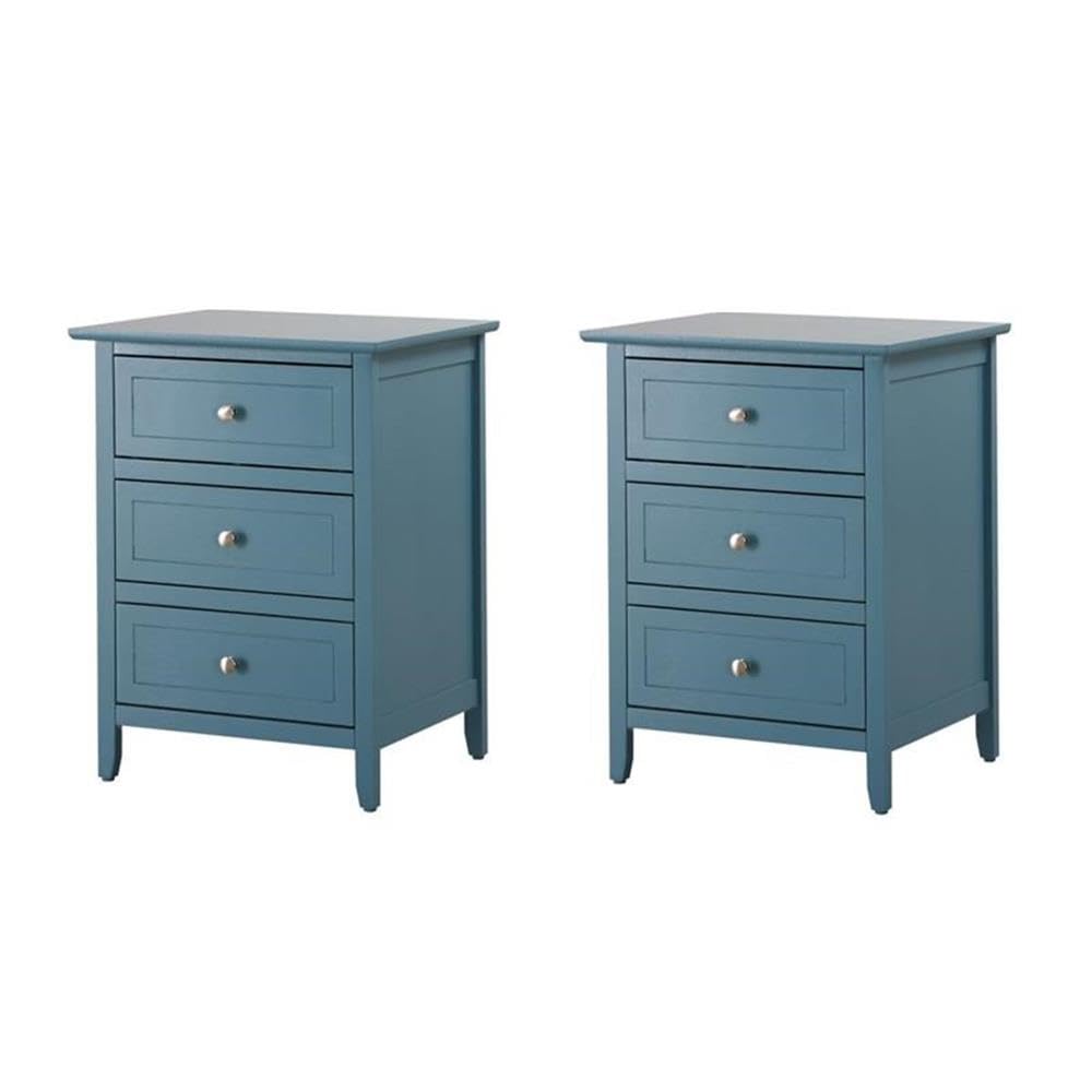 Set of 2 Engineered Wood 3-Drawer Nightstands Y5840
