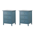 Set of 2 Engineered Wood 3-Drawer Nightstands Y5840