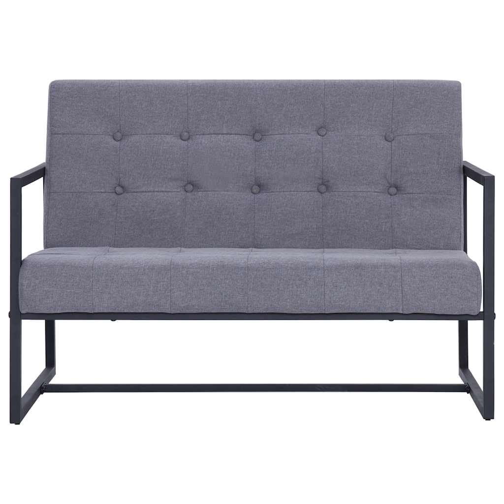 Light Gray 2-Seater Fabric Loveseat Sofa with Steel Legs A948577
