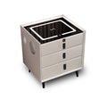 White 3 Drawer Nightstand with Charging Station R7625