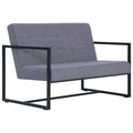 Light Gray 2-Seater Fabric Loveseat Sofa with Steel Legs A948577