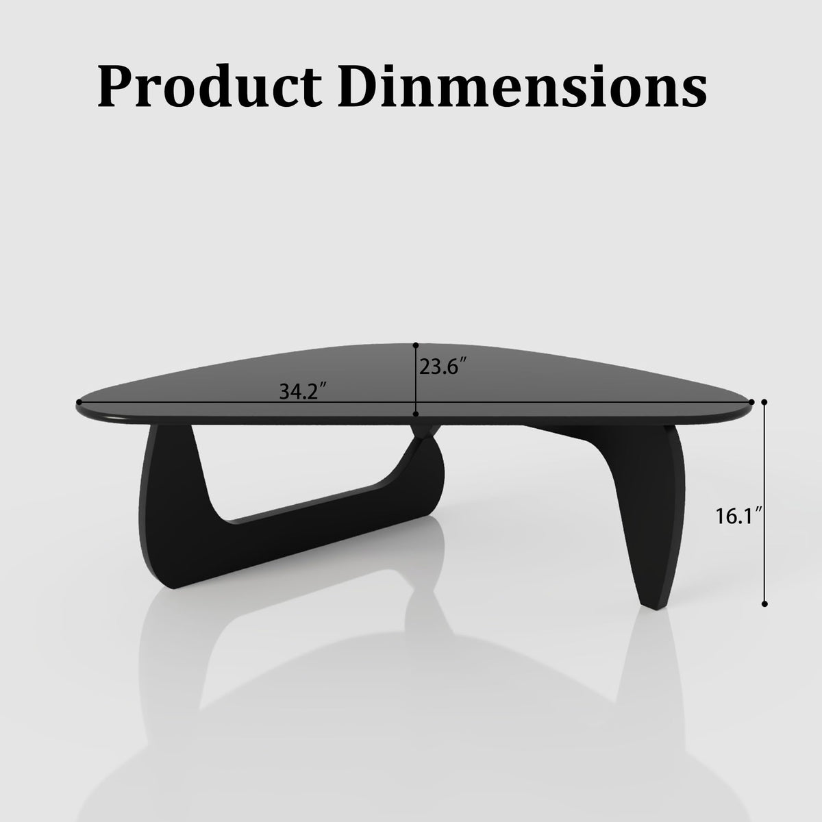 34" Black Coffee Table with Solid Wood Top R357
