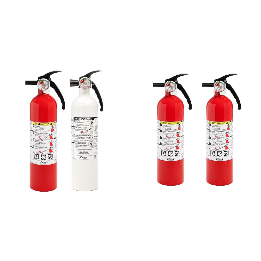 2 Pack Red Dry Chemical Fire Extinguisher with Mounting Bracket D3673