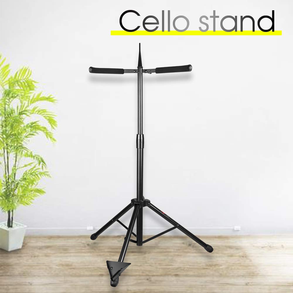 Adjustable Foldable Cello Stand with Bow Hook B5109
