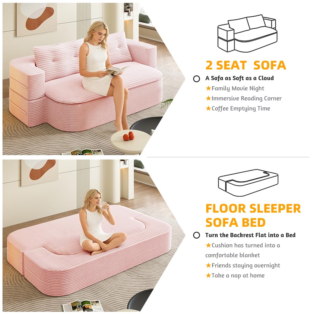 King Size Corduroy Futon Sofa Bed V7711