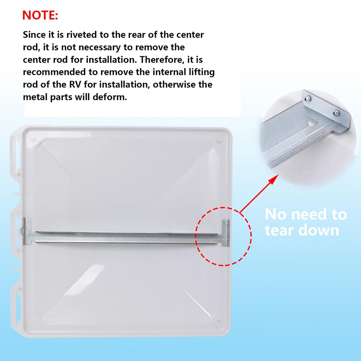 White 13" x 13" RV Roof Vent Cover Replacement P517330