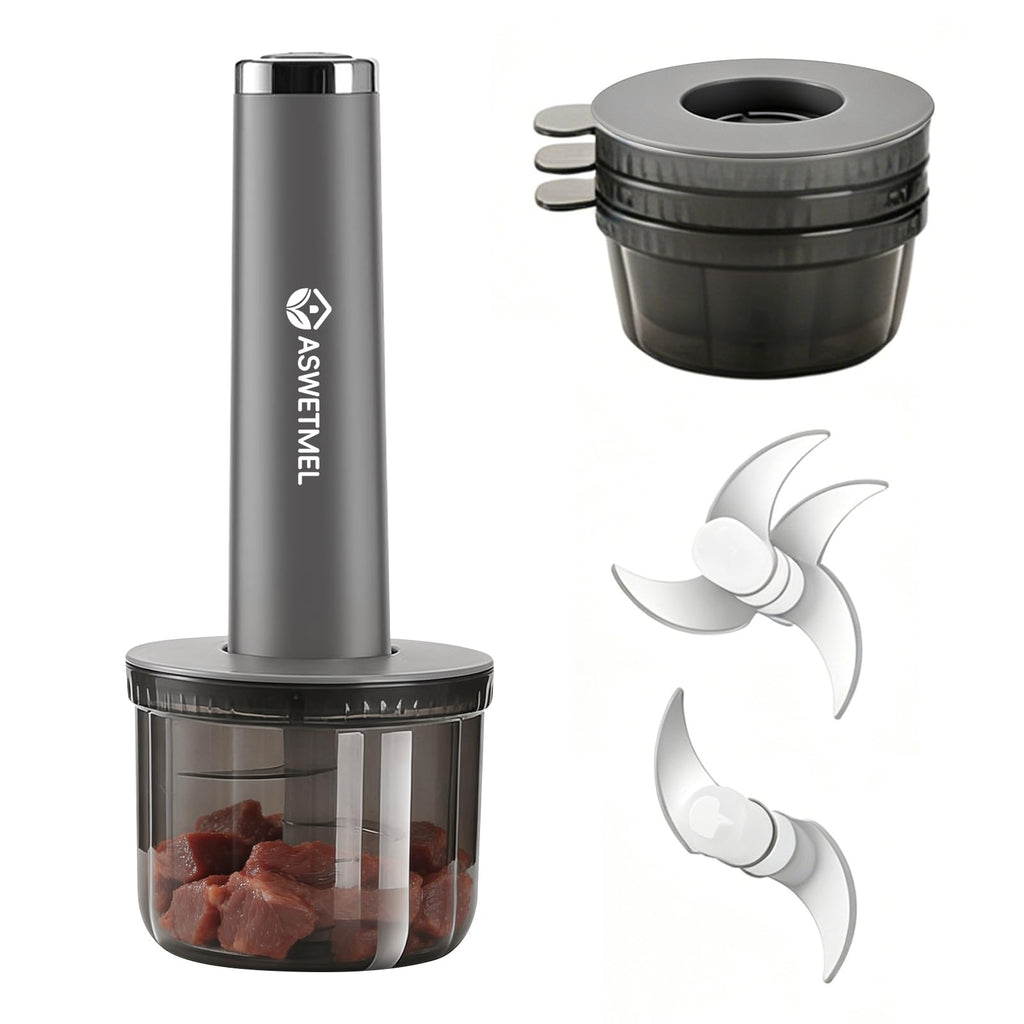 Grey 4-Cup Electric Mini Food Processor P52355