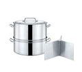 Extra Large Stainless Steel Stock Pot Steamer and Braiser Combo 40 QT T858680
