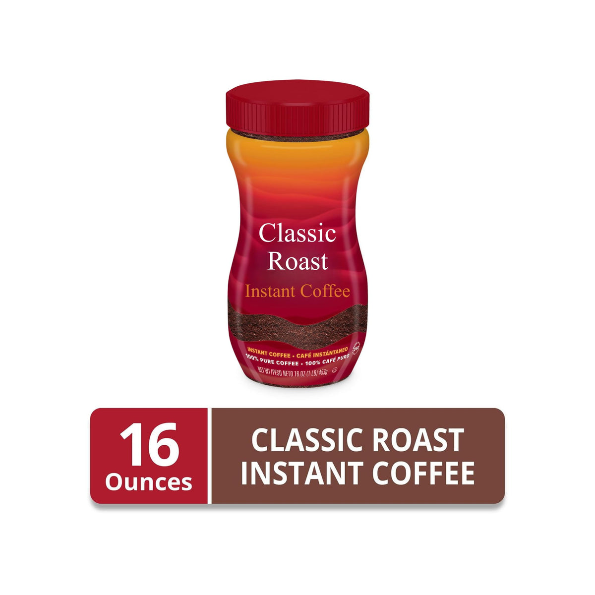 Instant Coffee Crystals Classic Roast 16 oz N1196