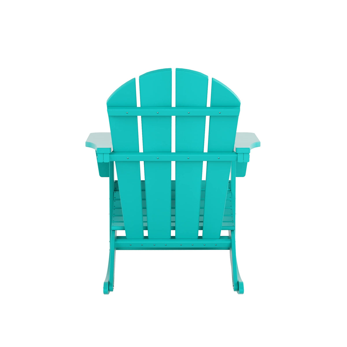 HDPE Turquoise Poly Adirondack Rocking Chair 3-Piece Set with Side Table E153848
