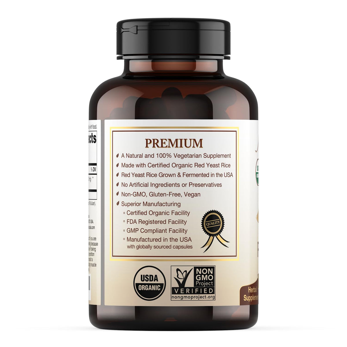 Organic Red Yeast Rice Supplement, 120 Capsules D63599