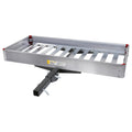 500-lb Capacity 50 inch x 22 inch Folding Aluminum Hitch Mount Cargo Carrier Basket E97079