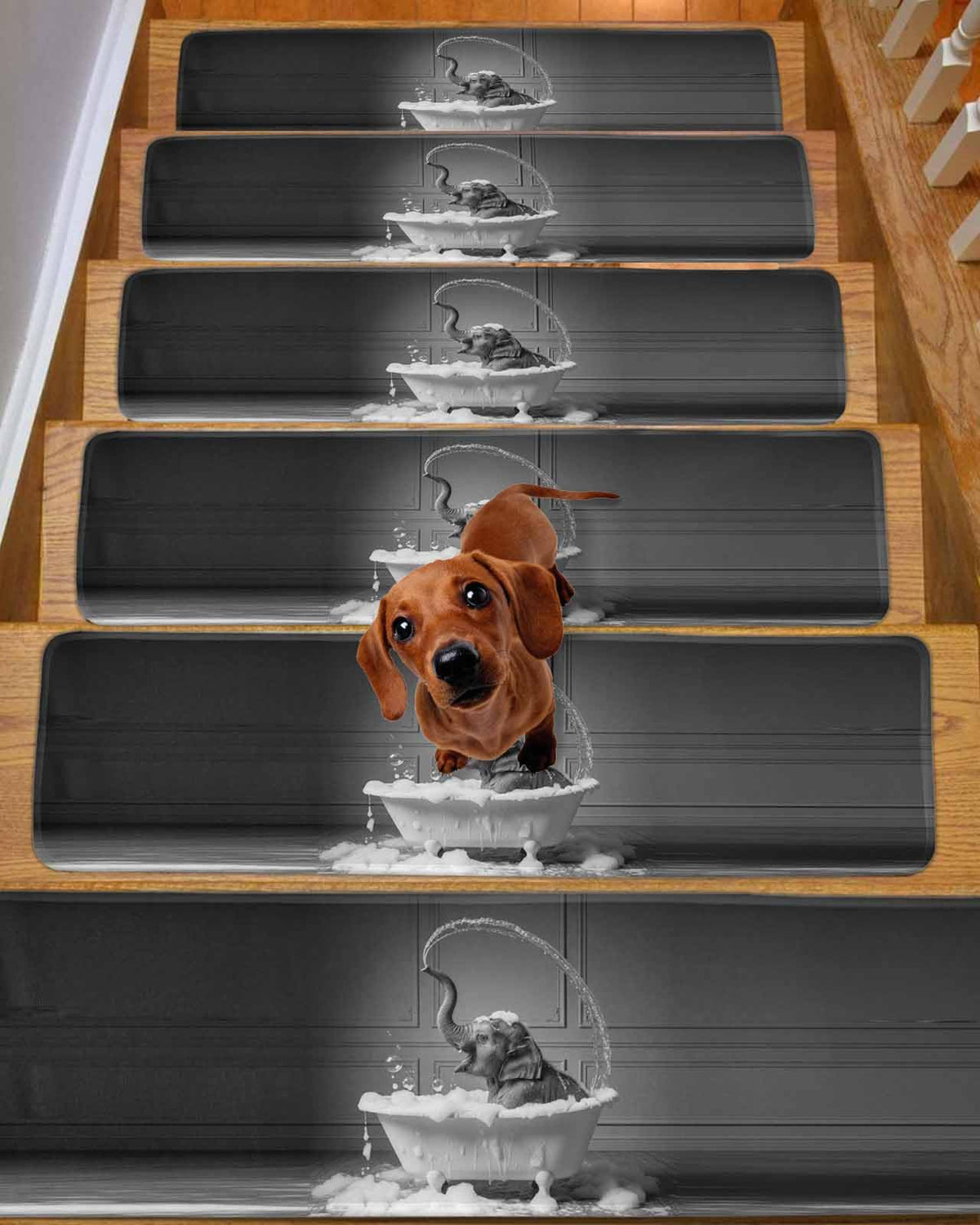 Grey Non Slip Stair Treads 15PCS C375