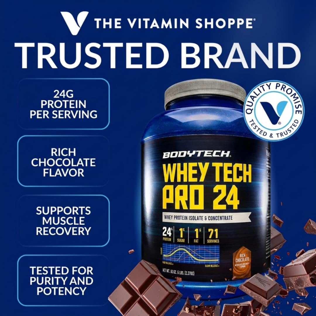 Whey Protein Isolate Powder, Rich Chocolate, 5 LB O824515