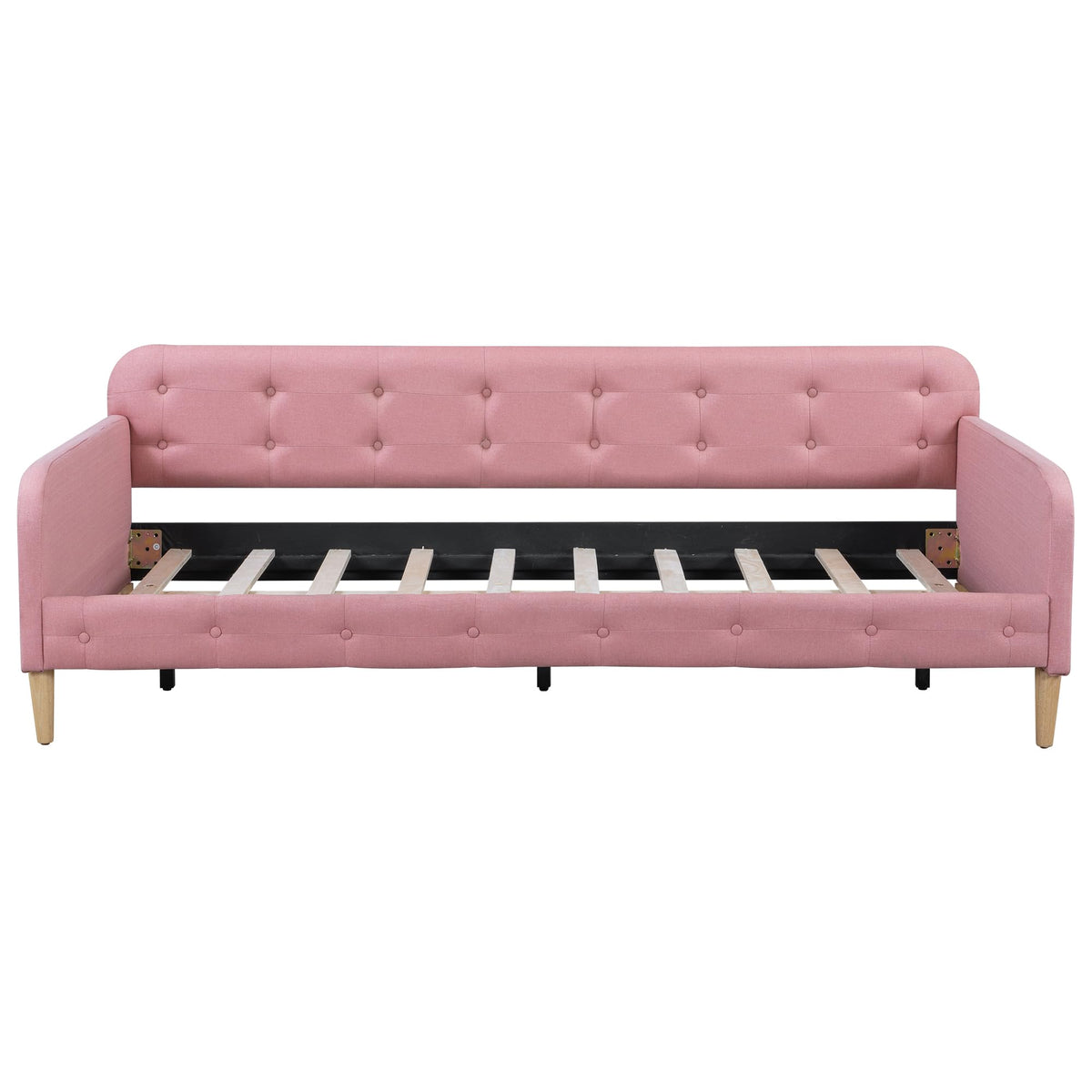 Twin Linen Upholstered Daybed Sofa Bed with Button Tufted Design P8092
