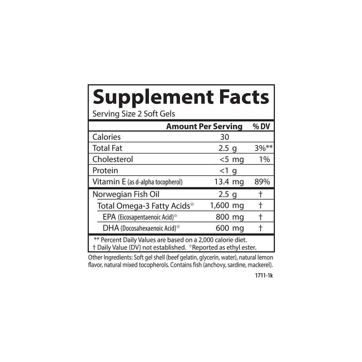 Omega-3 1600 mg Lemon 90 Softgels L246