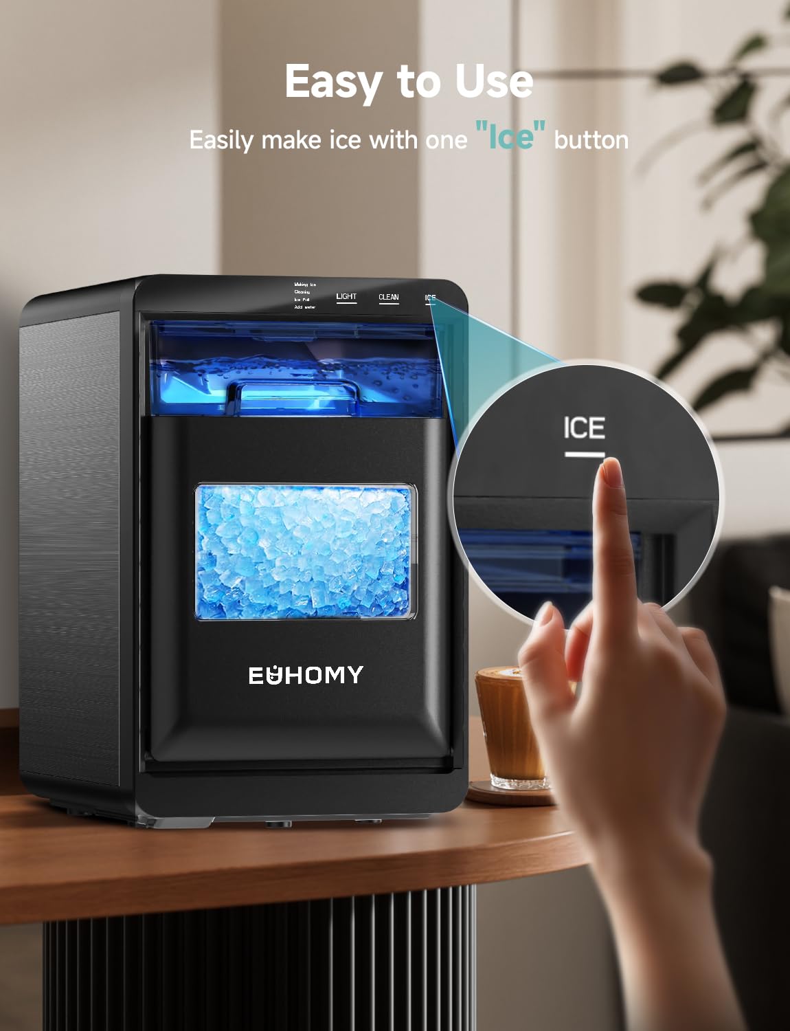 Nugget Ice Maker Countertop, 40lbs/24H, Black V9668