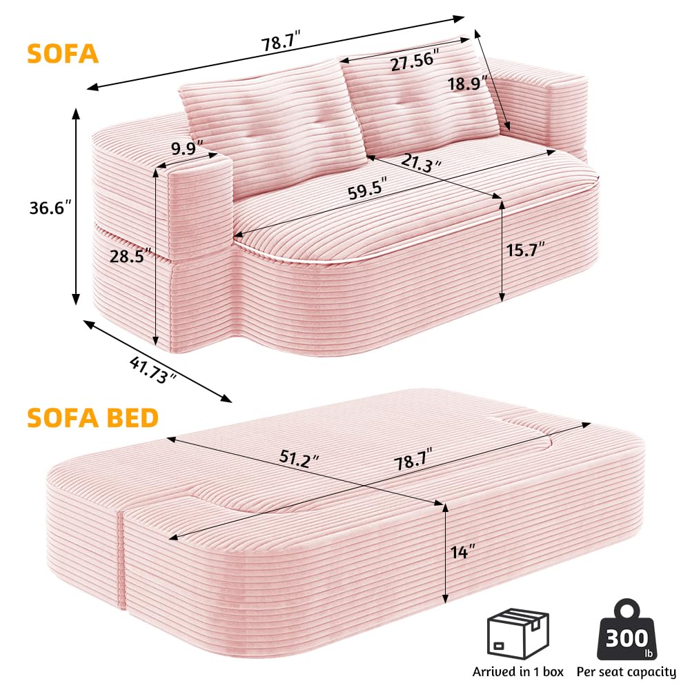 King Size Corduroy Futon Sofa Bed V7711