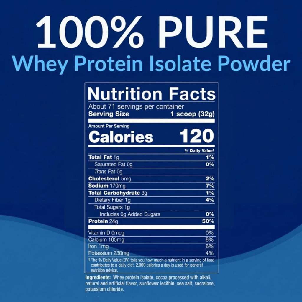 Whey Protein Isolate Powder, Rich Chocolate, 5 LB O824515