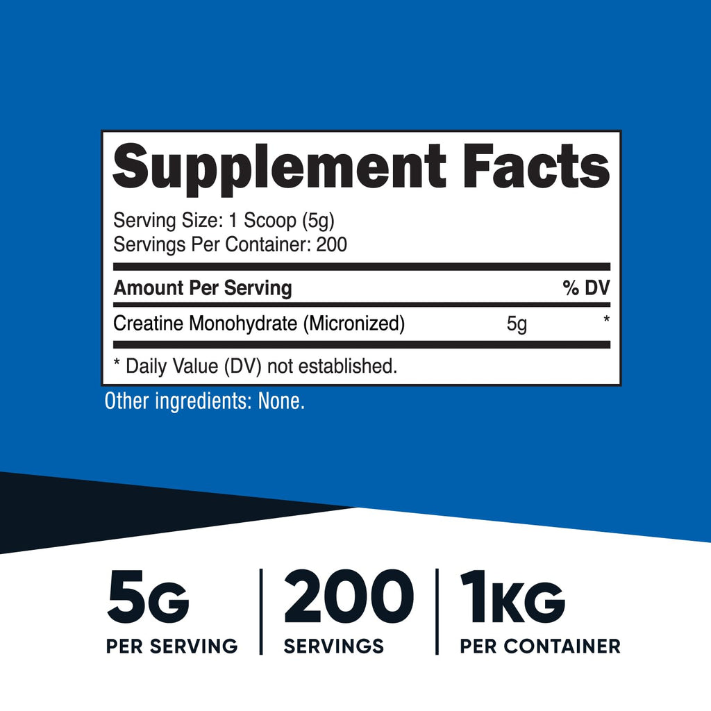 Creatine Monohydrate Micronized Powder 1 KG D3579