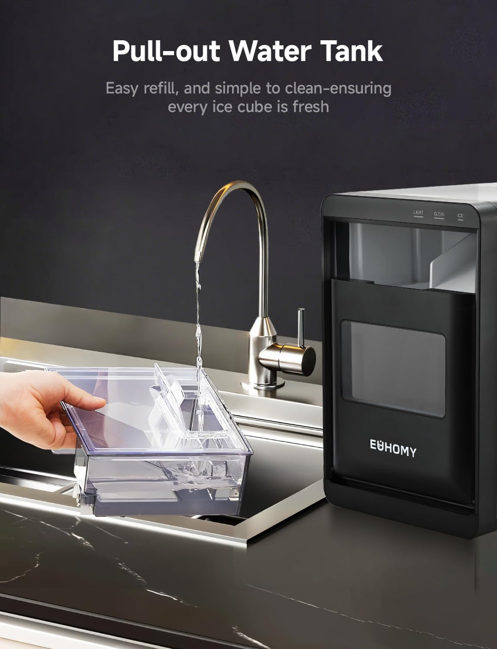 Nugget Ice Maker Countertop, 40lbs/24H, Black V9668