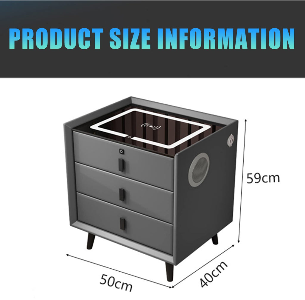 White 3 Drawer Nightstand with Charging Station R7625