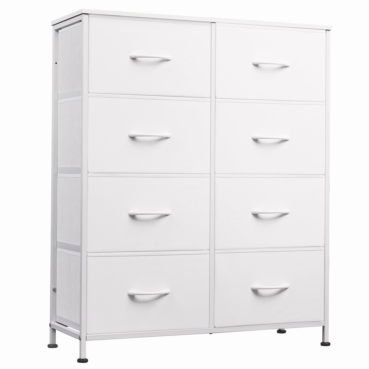 White 8 Drawer Fabric Dresser H635158