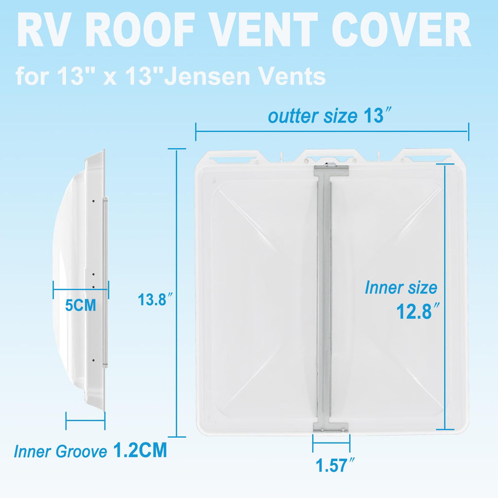 White 13" x 13" RV Roof Vent Cover Replacement P517330