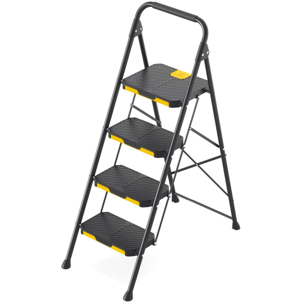 4 Step Steel Step Stool with Safe-Lock, Black D111771