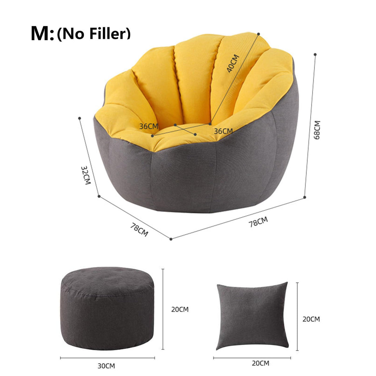 Corduroy Bean Bag Chair Cover W98459