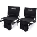 2-Pack Padded Folding Stadium Chairs with Back Support and Armrests W885166