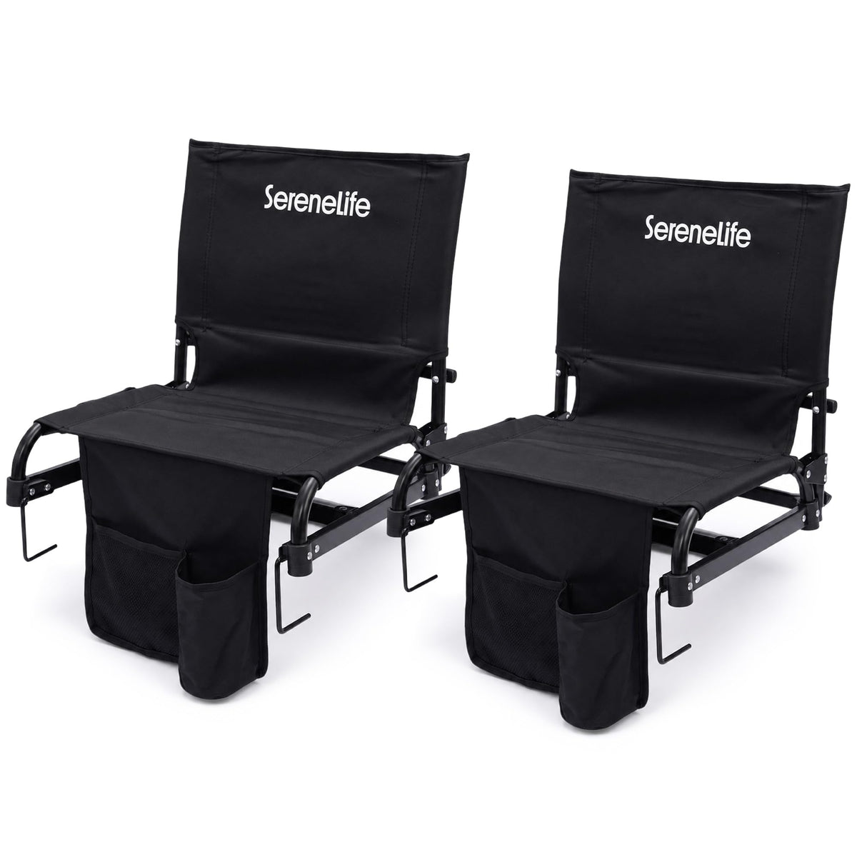 2-Pack Padded Folding Stadium Chairs with Back Support and Armrests W885166