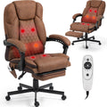 Brown PU Leather Massage Office Chair with Foot Rest Y99850