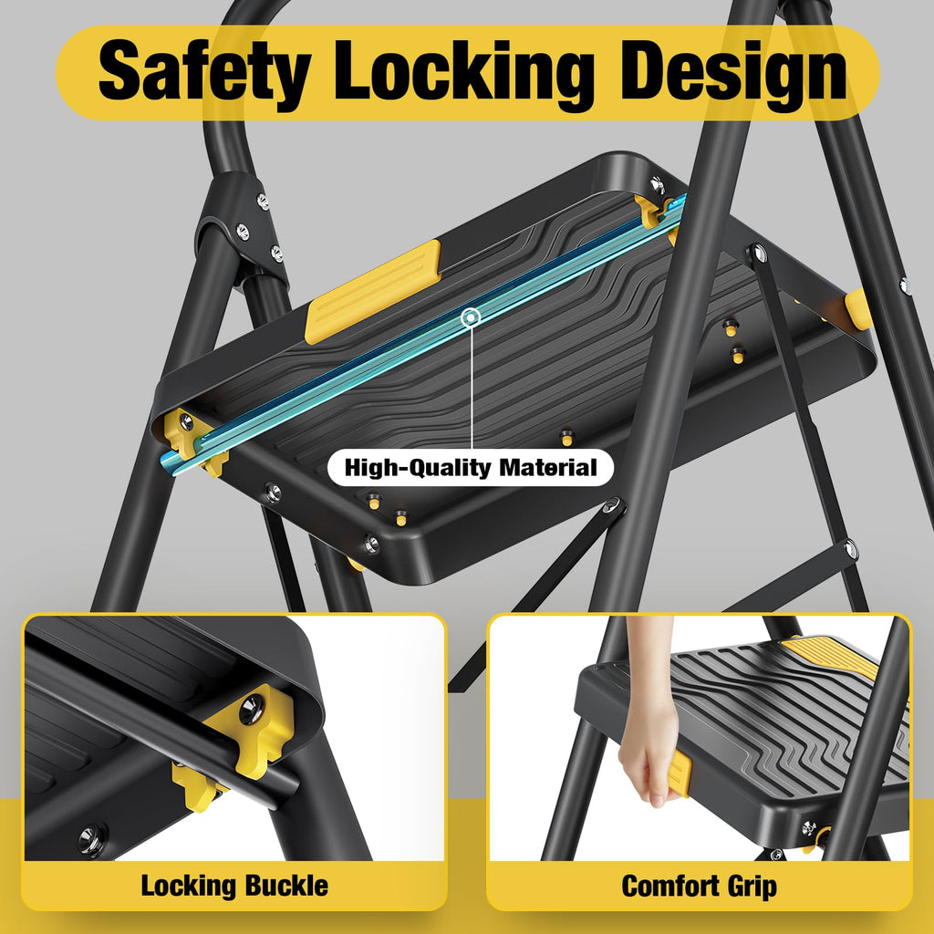 4 Step Ladder Black J389