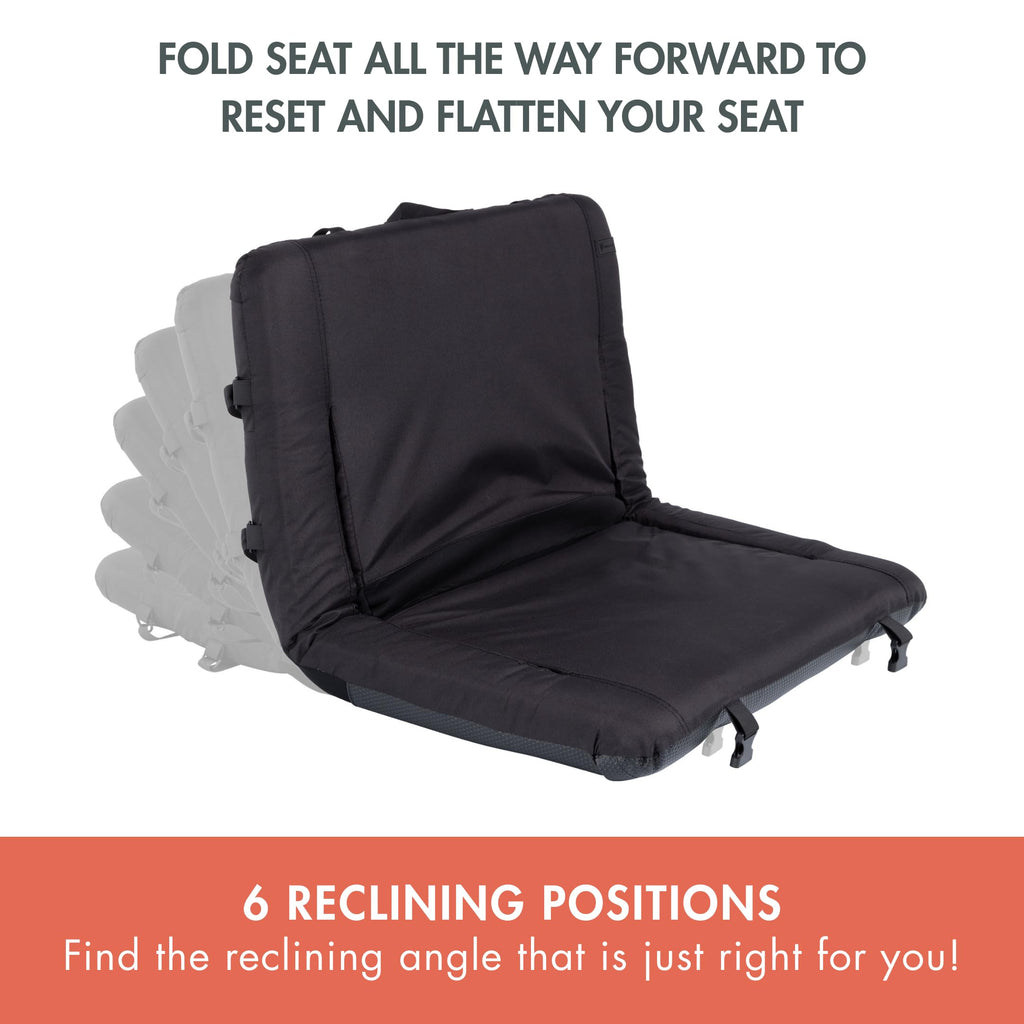 Portable Reclining Stadium Seat with Back Support, Black S14081