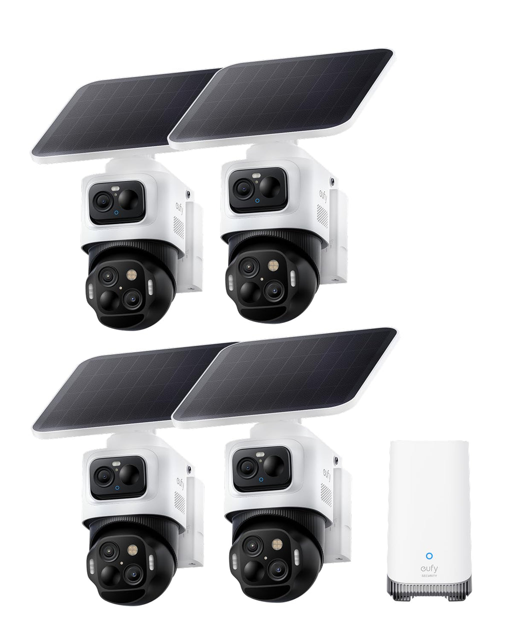 4K Solar 3-Lens PTZ Security Camera 4-Cam Kit W29102