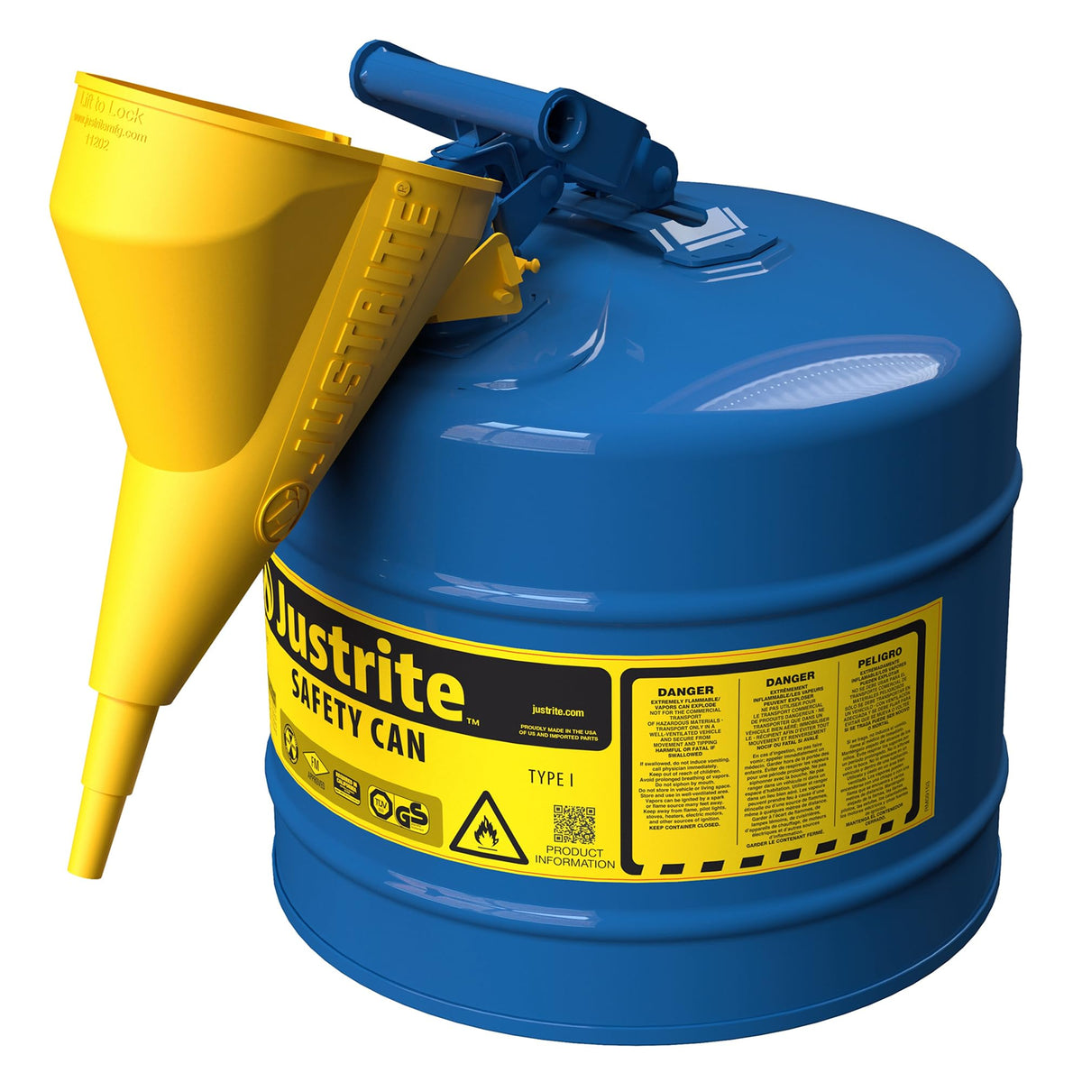 Blue Galvanized Steel Kerosene Safety Can D6636