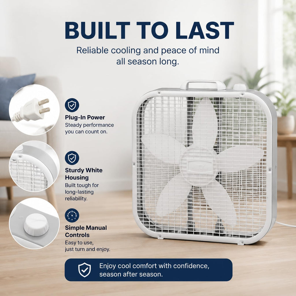 20 Inch 3 Speed Portable Floor Fan with Removable Grill, White C431023