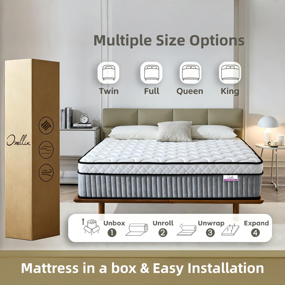 Full Size 12 Inch Hybrid Mattress W4040
