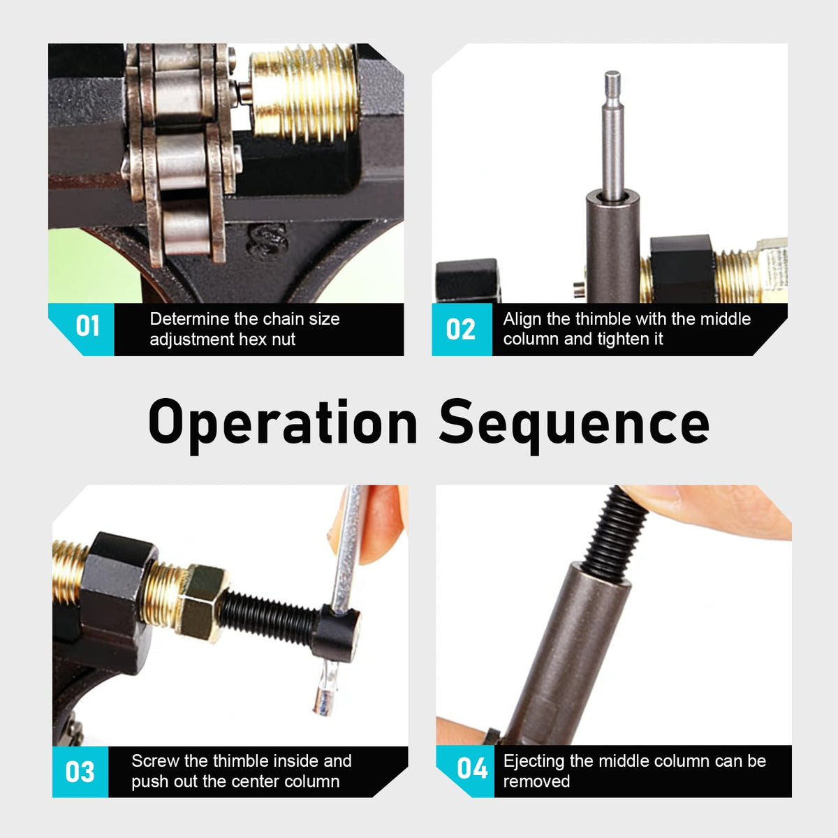 Heavy-duty Alloy 420-530 Roller Chain Breaker Tool with Grip E50363