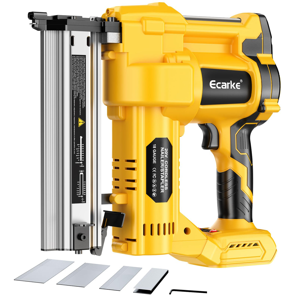 Cordless 2 in 1 Electric Nail Gun Staple Gun with 18GA Nails V66454