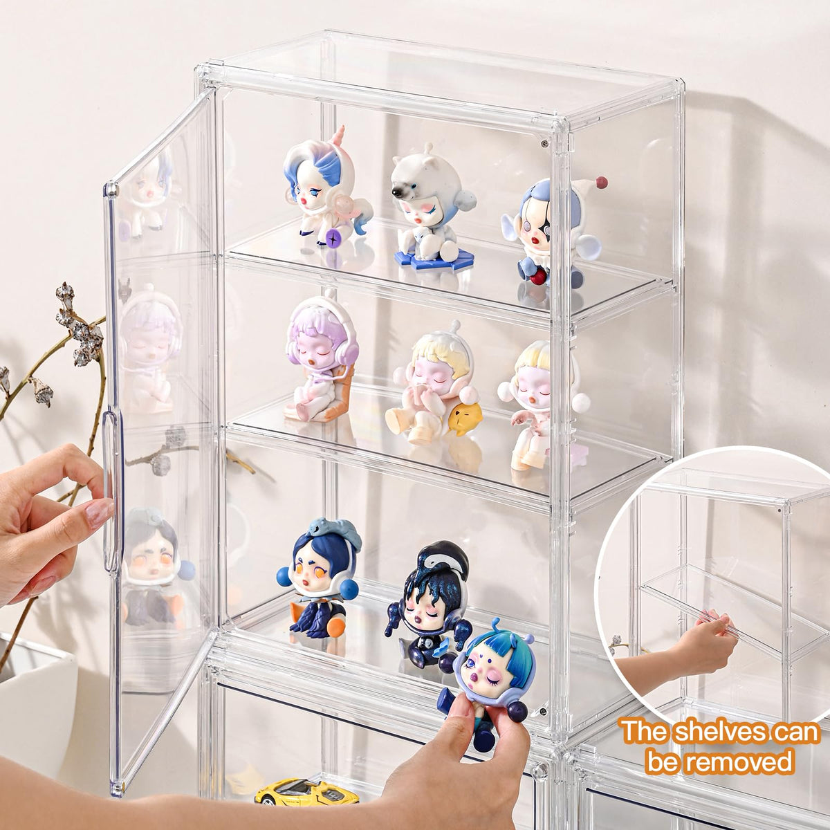 3 Tier Clear Acrylic Display Case with Magnetic Door P1767