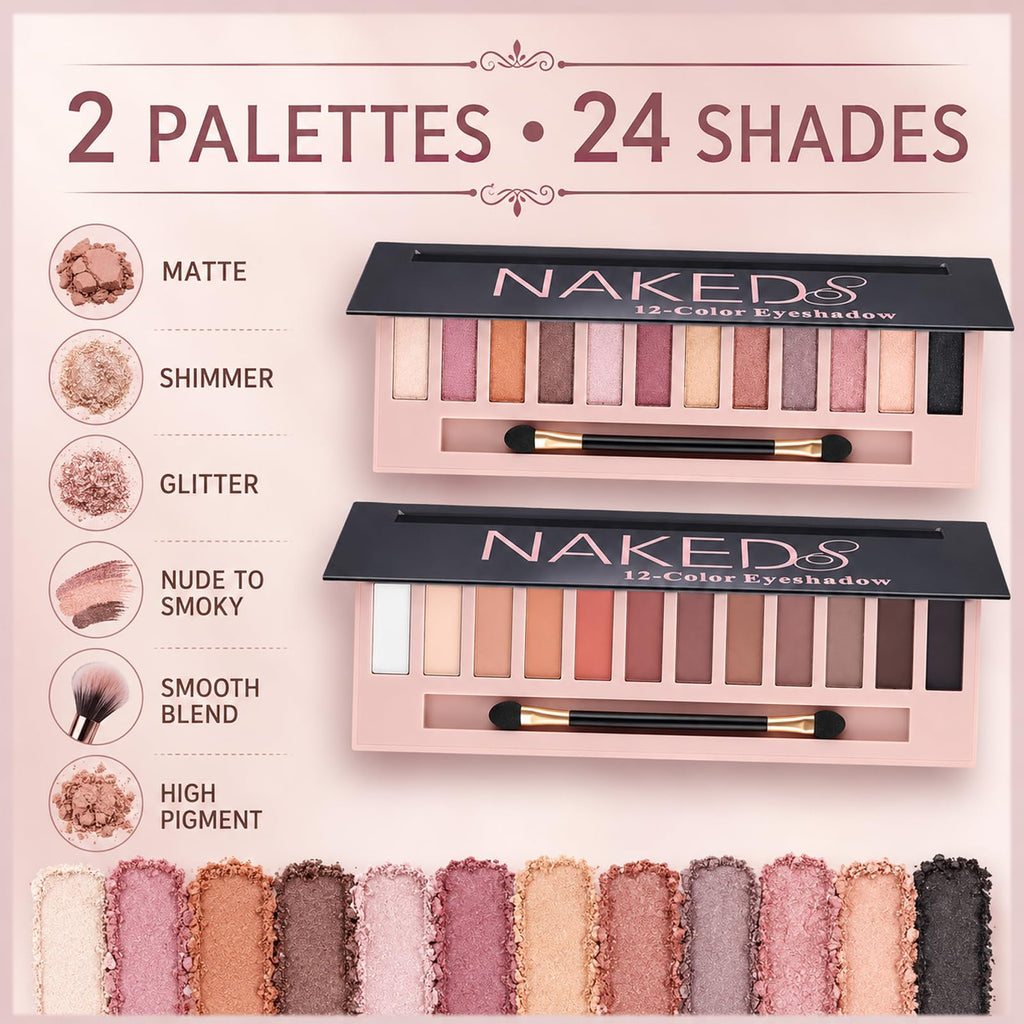 2 Pack Shimmer & Matte Eyeshadow Palette Y787