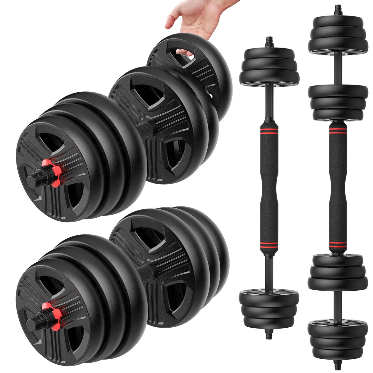 Adjustable Dumbbell Set 20/30/40/60/80 lb Free Weight Set E4892