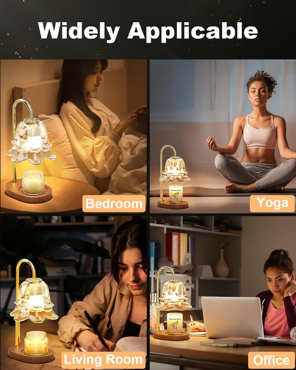 Dimmable Height Adjustable Candle Warmer Lamp with Timer Y70715