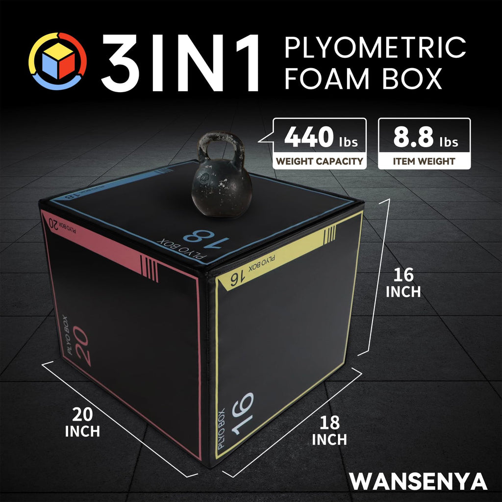 3-in-1 Non-Slip Foam Plyometric Jump Box V410