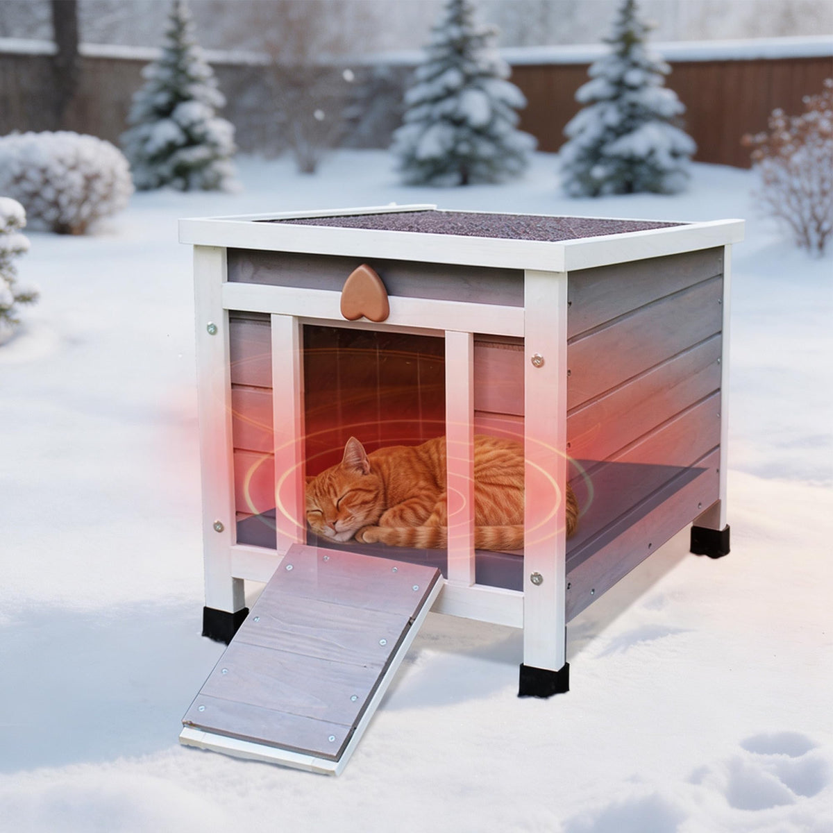 Insulated Outdoor Cat House with Liner E168