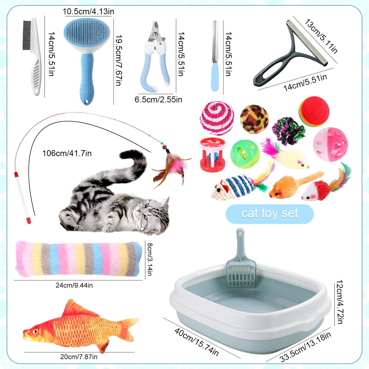 37 Pcs Cat Essentials Starter Kit L6518