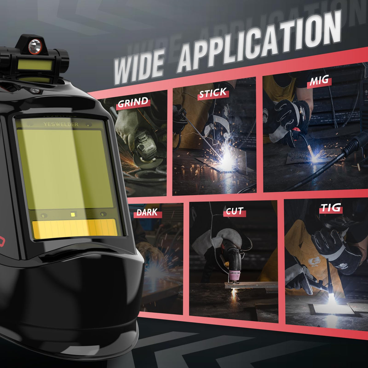Auto-Shade Welding Helmet with Digital Filter I6095