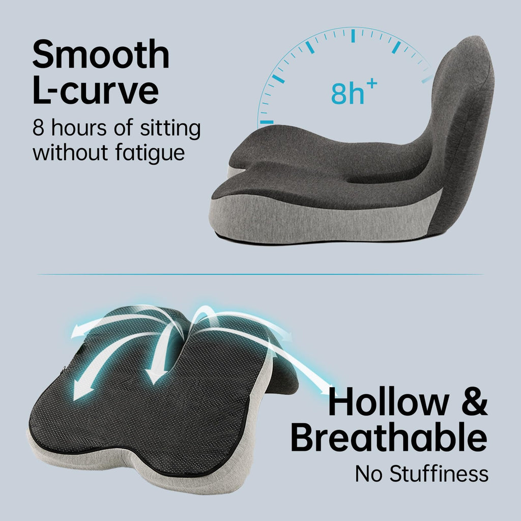 L-Shaped Memory Foam Seat Cushion with Back Support U1589